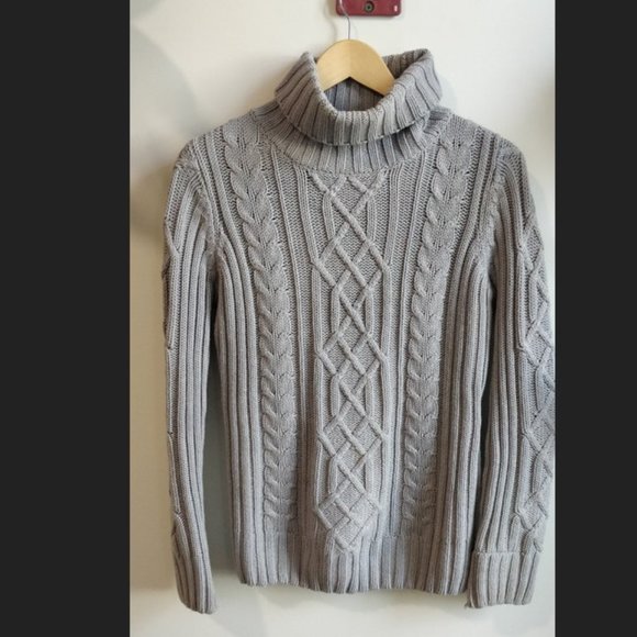 Grey cable-knit sweater - Picture 1 of 6